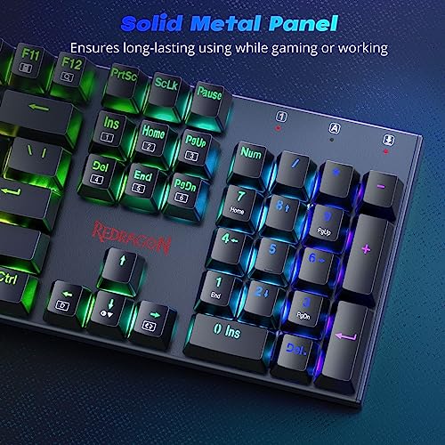 Redragon Mechanical Gaming Keyboard With Red Switches, Wired Keyboard Mechanical With Rgb Backlit, Fully Progammable, Durable Aluminum Frame, Anti-Ghosting For Pc Windows Mac, K565, Black #TOP5