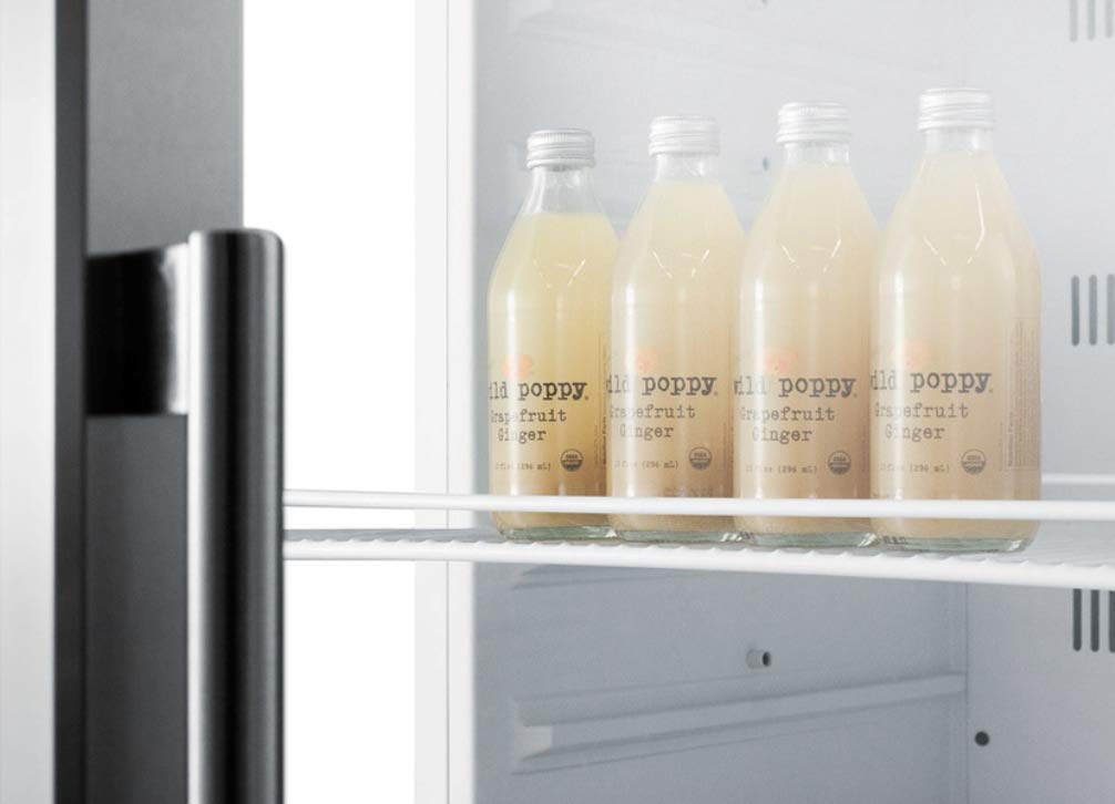 Summit 24" Full Size Beverage Cooler Refrigerator With Glass Door | Commercial Display Fridge For Wine Soda | 12.6 Cu Ft, (6) Adjustable Wire Shelves, 24"W X 24"D X 69.8"H, Stainless Steel, White, Nsf on Fridge.com - View 5