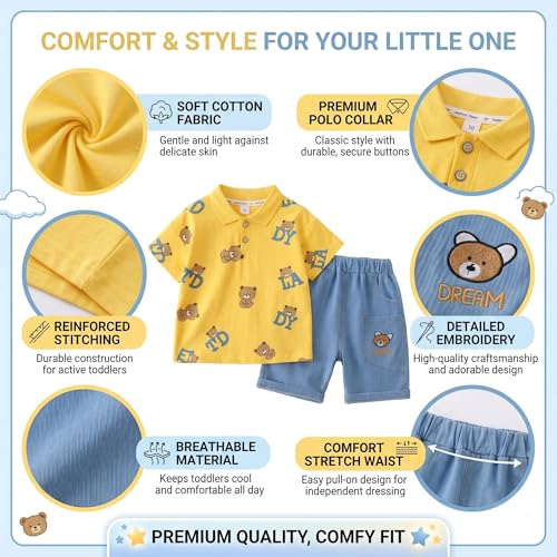 Image of Krishn Creations Kids Clothes for Boys | Cotton Printed Half Sleeve T-shirt and Shorts Baby Boy Dress | Casual Wear Kids Clothes