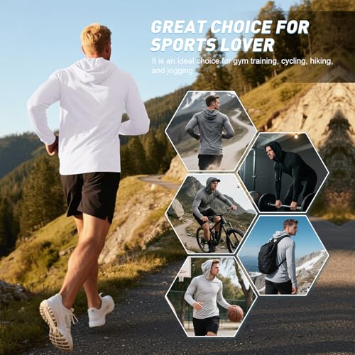 MEETWEE Herren Tank Top, Sportshirt mit Kapuze Ärmelloses/Langarm Muskelshirts Fitness Sleeveless Shirt Atmungsaktiv Laufshirt Achselshirts Hoodie für Gym Running Training 6