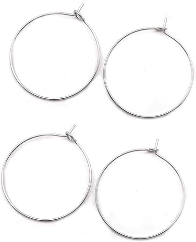 Adabele SEF3-3 - 200 piezas de acero inoxidable quirúrgico de grado 316 hipoalergénico de 1.181 in para aretes, colgantes, copas de vino, joyería