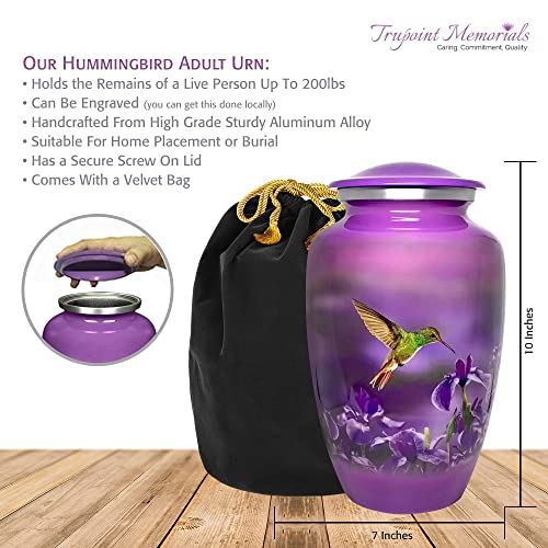 Trupoint Memorials Cremation Urns For Human Ashes - Decorative Urns, Urns For Human Ashes Female & Male, Urns For Ashes Adult Female, Funeral Urns - Purple, Large #TOP2