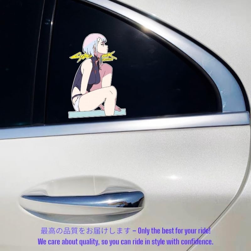 Miniatura 4 de Cyberpunk - Calcomanía de vinilo para automóvil, diseño de anime, reflectante, impermeable, extraíble, Cyberpunk para auto, laptop, parachoques y
