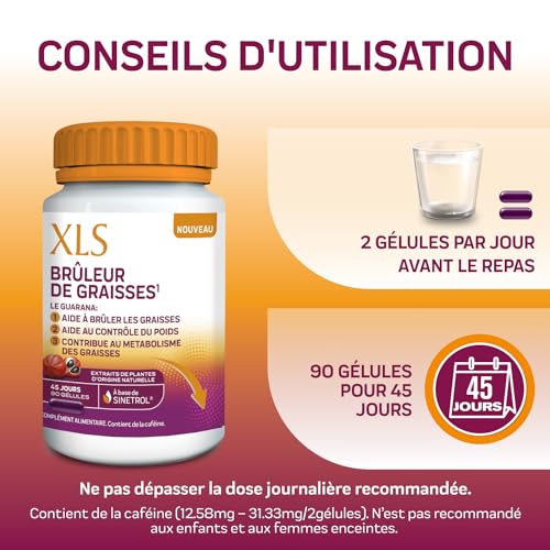 XLS MEDICAL XLS - Brûleur de Graisses (1) - A base d'extraits de plantes d'origine naturelle - 90 gélules pour 45 jours – Image 6