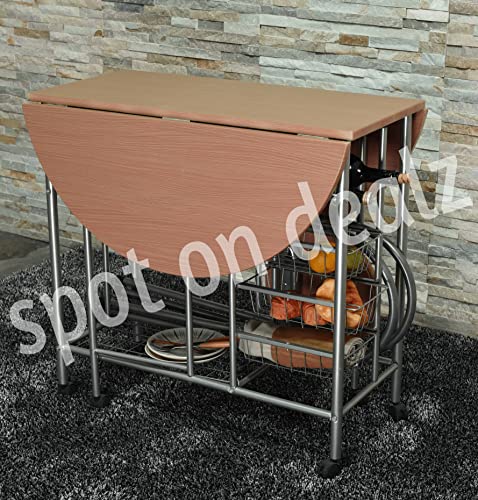 spot on dealz® Folding Dining Table Drop Leaf Table and Chairs Space Saving Fold Away Butterfly Kitchen Breakfast Bar Foldable Extendable Two Seater Compact 3 Piece 5 spot on dealz® Folding Dining Table Drop Leaf Table and Chairs Space Saving Fold Away Butterfly Kitchen Breakfast Bar Foldable Extendable Two Seater Compact 3 Piece - Image 5