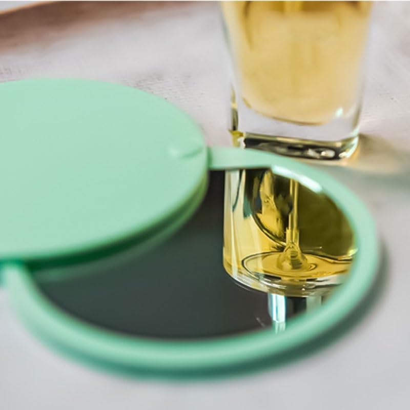 Round Makeup Sliding Cover Folding Tabletop Beauty Small Portable image 4