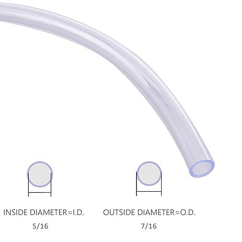 Miniatura 98 de DERNORD - Tubo de cloruro de polivinilo (PVC) de 5/16 pulgadas de diámetro interior x 7/16 pulgadas de diámetro exterior, manguera flexible
