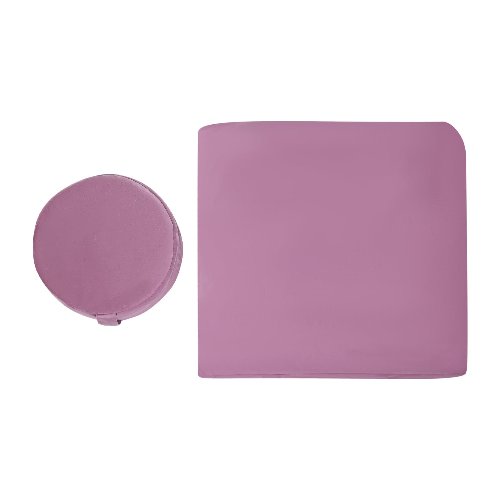 Zabuton Zafu Set, tappetino da meditazione quadrato, 80 x 80 x 8 cm, in cotone di alta qualità, rotondo, cuscino da yoga, 40 x 13 cm, manicotto di grano saraceno, rimovibile, lavabile in