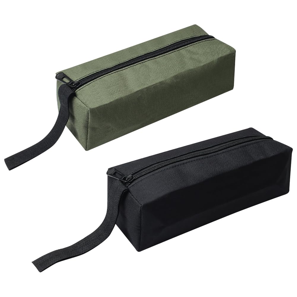 2 Pcs Canvas Tool Bags Waterproof Zipper Tool Pouch Organizer Small Gadget Bags Utility Plier Screwdriver Bags Multipurpose