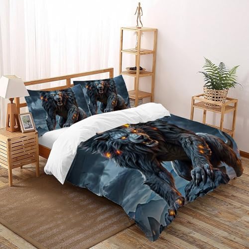 Housse de couette tigre de feu imprimé 3D haute définition microfibre 260x220 cm
