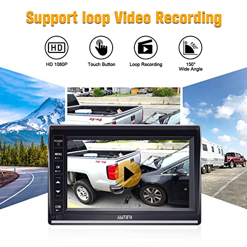 Amtifo Rv Backup Camera Wireless Hd 1080P 8 Inch Touch Key Monitor Trailer Rear View System For Truck 5Th Wheel Camper Reverse Cam Dvr Split Screen 4 Channels Compatible With Furrion Pre-Wired Rvs A5 #TOP2