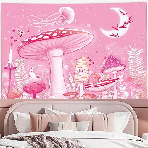 Zyllglow Trippy Mushroom Tapestry For Teen Girl Moon And Stars Tapestry Snail Pink Tapestry Fantasy Plants And Leaves Tapestry Trippy Eyes Tapestries Colorful Hippie Abstract Tapestry Wall Hanging For Bedroom… #TOP7
