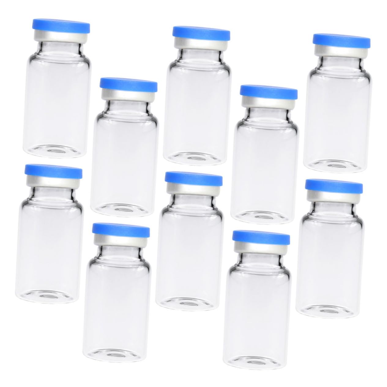 SOLUSTRE 20pcs Freeze-dried powder bottle autosampler bottles vial with rubber stopper 10ml vial media bottle vial bottle 20mm containers with lids lab sample Glass Bottled travel