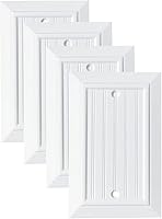 Vista 1 de Placas de pared clásicas de tablilla ranurada blanco puro, cubiertas de interruptor de luz, cubiertas de tomacorrientes eléctricos, placas