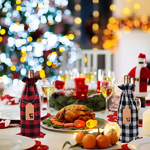 Bolsas para botellas de vino para Navidad: fundas reutilizables de arpillera que visten tu mesa 4