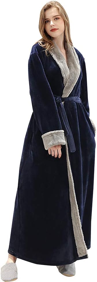 Oksun Dressing Gown Women Full Length Robe Plus Size Fleece Winter Warm Bathrobe