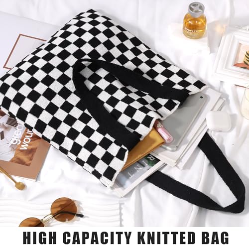 Image of Ayieyill Crochet Tote Bag For Women, Crochet Mesh Beach Tote Bag Summer Vacation Aesthetic Boho Knit Bag for Women