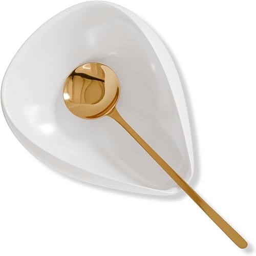 Soporte para cuchara de cerámica con cuchara de café, soporte para utensilios de cocina de alta calidad para cafetería, accesorios de estación de