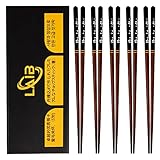 LAIB Japanese Wooden Chopsticks Set, 5 Pairs Premium Class Reusable Chopsticks in Luxurious Gift Box
