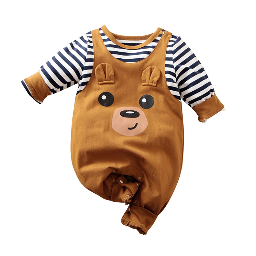 hibobi Baby Boy Girl Long Sleeve Romper Jumpsuits Newborn Infant Cute Cartoon Print Bodysuit Onesies
