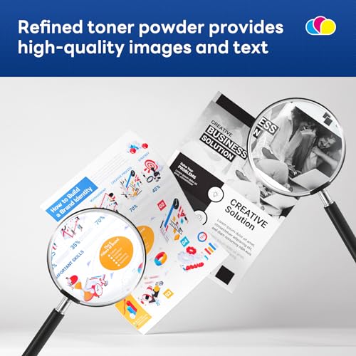 Image of 410X Toner Cartridges 4 Pack High Yield Replacement for HP 410X Black Cyan Magenta Yellow Color Pro MFP M477fnw M477fdw M452dn M452dw Printer | CF410X CF411X CF412X CF413X