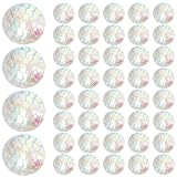 DINHEAROM 100 Cuentas Redondas de Resina con Textura de Pescado Planas de Color Claro para Joyas Diy, Material Plástico Versátil y Fácil de Usar para Manualidades