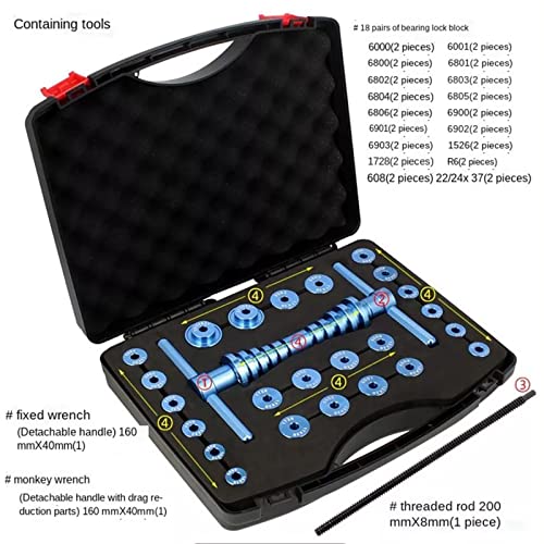 VLUOO Bike Bearing Press Kit, Turning Point for Bike Wheel Hub Universal Bicycle Bearing Press Kit, Soft Tail Frame Drift Bearing Tool Kit for Bicycle Repair - Thumbnail 2
