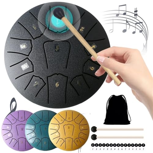 Steel Tongue Drum Handpan de 6 notas 15.6 cm verde miniatura 3