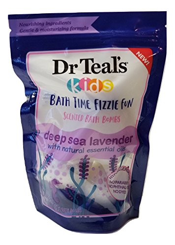 Dr Teal's Kids Bath Time Fizzie Fun Scented Bath Bombs Deep Sea Lavender Natural Essential Oils