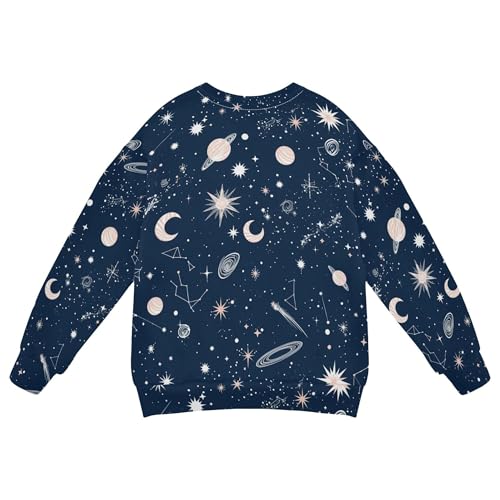 JUNZAN Galaxy Stars Constellations Navy Big Girls Sweatshirts Hoodies Fleece Sweatshirts for Boys Sports 4T2