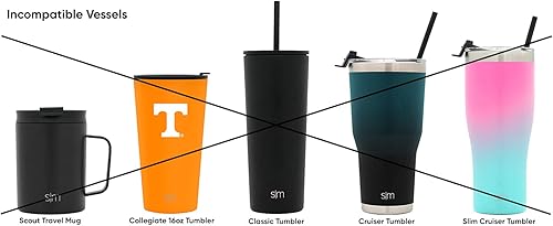 Miniatura 5 de Simple Modern Tapa de repuesto para vaso de café, tapa aislada reutilizable solo se adapta a Simple Modern, SM Voyager  Tapa abatible, colección