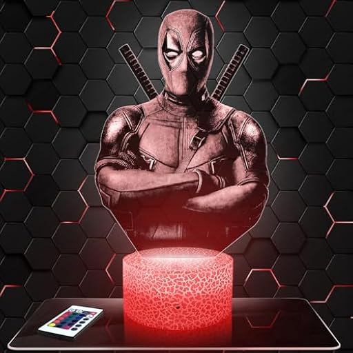 Lampephoto.fr - Lámpara 3D D. Pool, Decoración de Superhéroes de Cómics y Películas Idea de Regalo para Hombre o Mujer, Objeto D. Pool, Lámpara de Noche, Navidad Idea de Regalo, Merchandising TOP | Ya disponible en tu tienda friki favorita! En mundofriki.es!