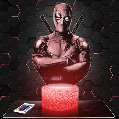 Lampephoto.fr - Lámpara 3D D. Pool, Decoración de Superhéroes de