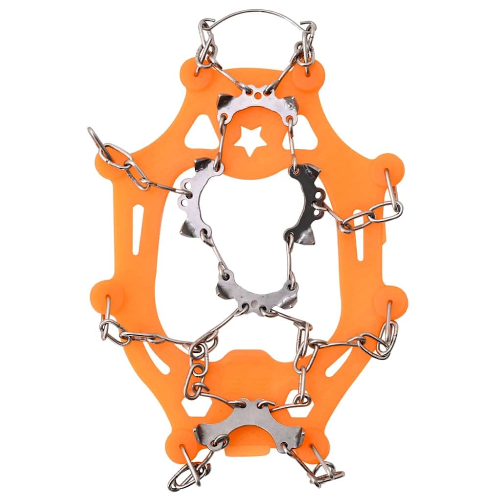 Crampons à glace pour chaussures avec crampons en acier inoxydable, orange, taille S, élastiques avec fermeture , pour chaussures de randonnée, trekking, randonnée hivernale, adhérence en