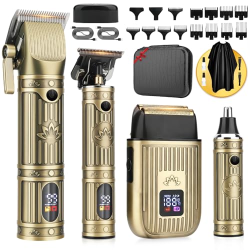 Bomxin Hair Clippers for Men,Beard Trimmer,Foil Shaver 4 in1 Barber Kit