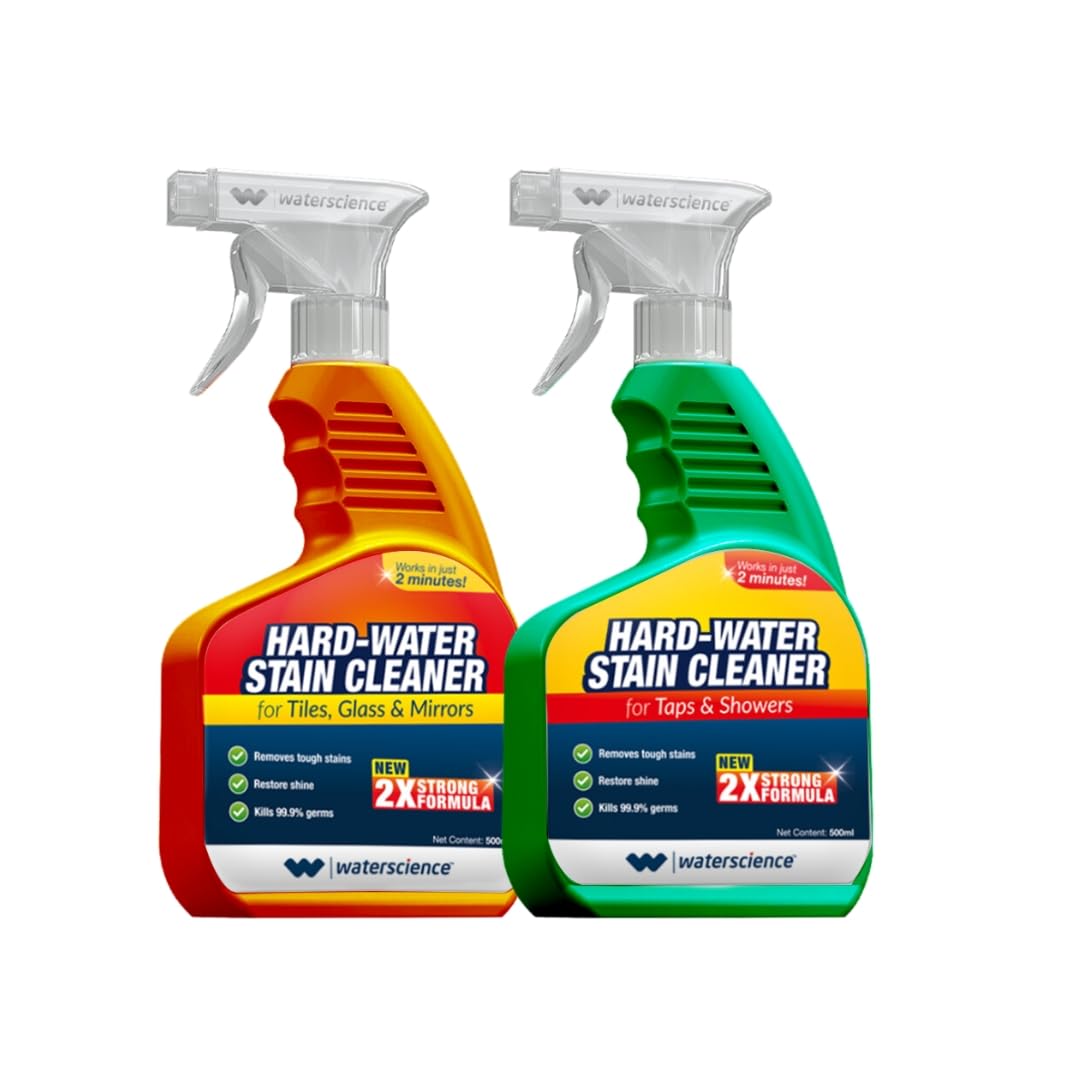 WaterScience Descaler Spray for Shower and Tap (500ml) + Descaler Spray for Glass and Mirror (500ml) (B0CSFTFBXS) Amazon Price History, Amazon Price Tracker