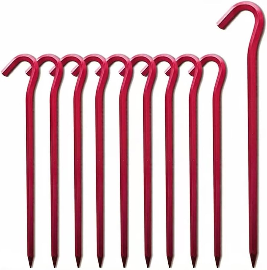 10 Pack Blue Aluminum Tent Stakes -7" Tent Pegs Garden Stakes, Metal Stakes, Camping Peg for Pitching Camping, Camping, Outdoor Decoration