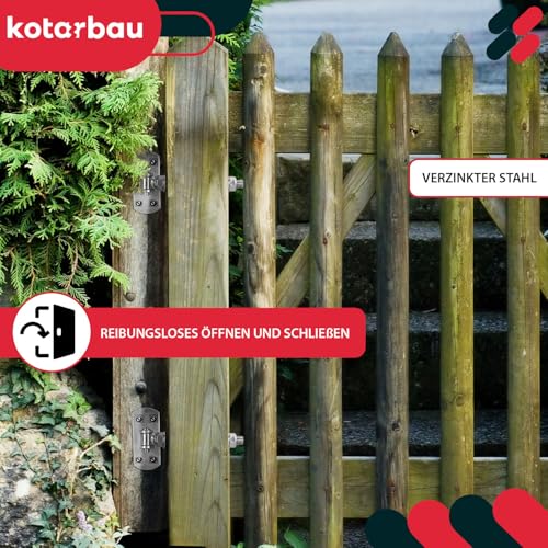 KOTARBAU Torangel Verzinkt Gewinde Mit Langloch Einstellbar Mit Anschraubblech Torscharnier Mit Federklemme Torscharniere Hängescharniere M 16 mm