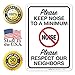 Keep Noise to A Minimum Sign, 10x7 Inches, Rust Free .040 Aluminum, Fade Resistant, Made in USA
