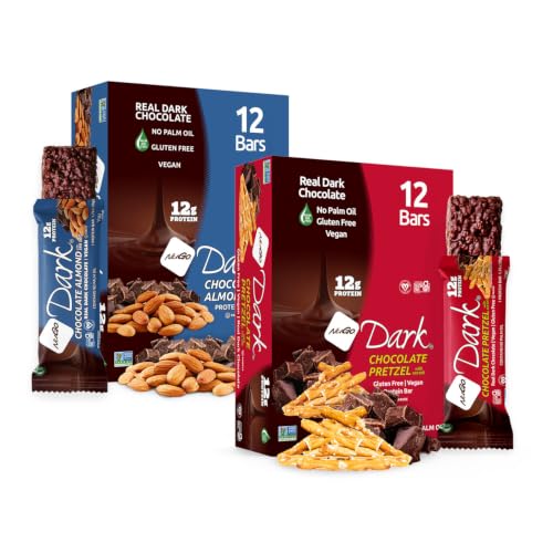 Image of NuGo Dark, Pretzel & Almond, 12g Vegan Protein Bar, Gluten Free, 24 Count
