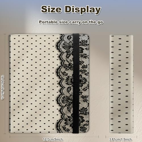 Image of Photo Album 4x6 120 Photos with Strong Elastic Band, Ivory Lace Dots | Large Capacity Premium Leather Picture Album, Portable Wallet Albums Photo Book for Family Anniversaries Wedding Baby