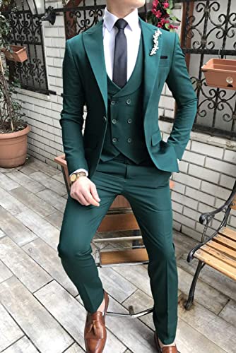 GATMSTZ 3 Piece Suit for Men, Regular Fit Slim Design Solid Jacket, Vest & Pants for Business and Party4