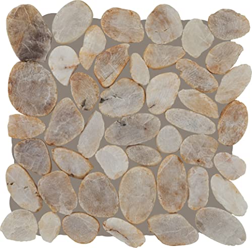 Daltile Decorative Accents Natural Stone River Pebble Mosaic in Creamy Sand for Backsplashes, Floors, Walls, or Shower Floors by Daltile - Used condition - US$187.08