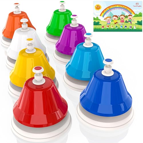 Desk Bells, Rainbow Diatonic Hand Bells for Kids with 17 Songbook, Toddler Preschool Musical...