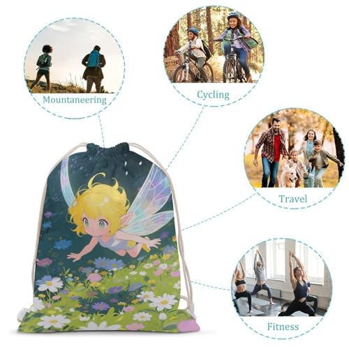 Yellow - Haired Elf Drawstring Backpack Sport Gym Bags Yoga Shopping Travel Casual Daypacks for Women Men3