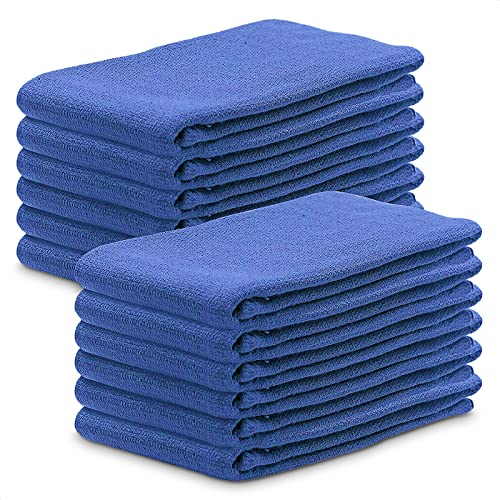 Cotton Towels For Cleaning Huck Towels 12 Pcs Perfect Blue Kitchen Cleaning Towels Car Wash Towels Cleaning Clothes Reusable Washable Bar Towels Cleaning Cloths For House - Super Absorbent Towels Reluen #TOP2