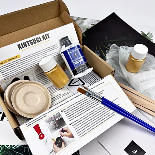 Kintsugi Repair Kit Gold, Japanese Kintsugi Kit To Improve Your Ceramic, Repair Your Meaningful Pottery With Gold Powder Glue, Perfect For Beginners Restoring Meaningful Gifts #TOP5