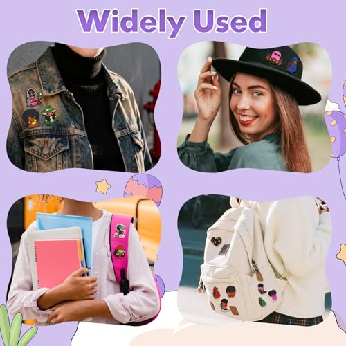 Image of Cute Pins Bulk, Funny Lapel Badge Pins Rubber Brooch Pins for Backpacks, Hats, Bags