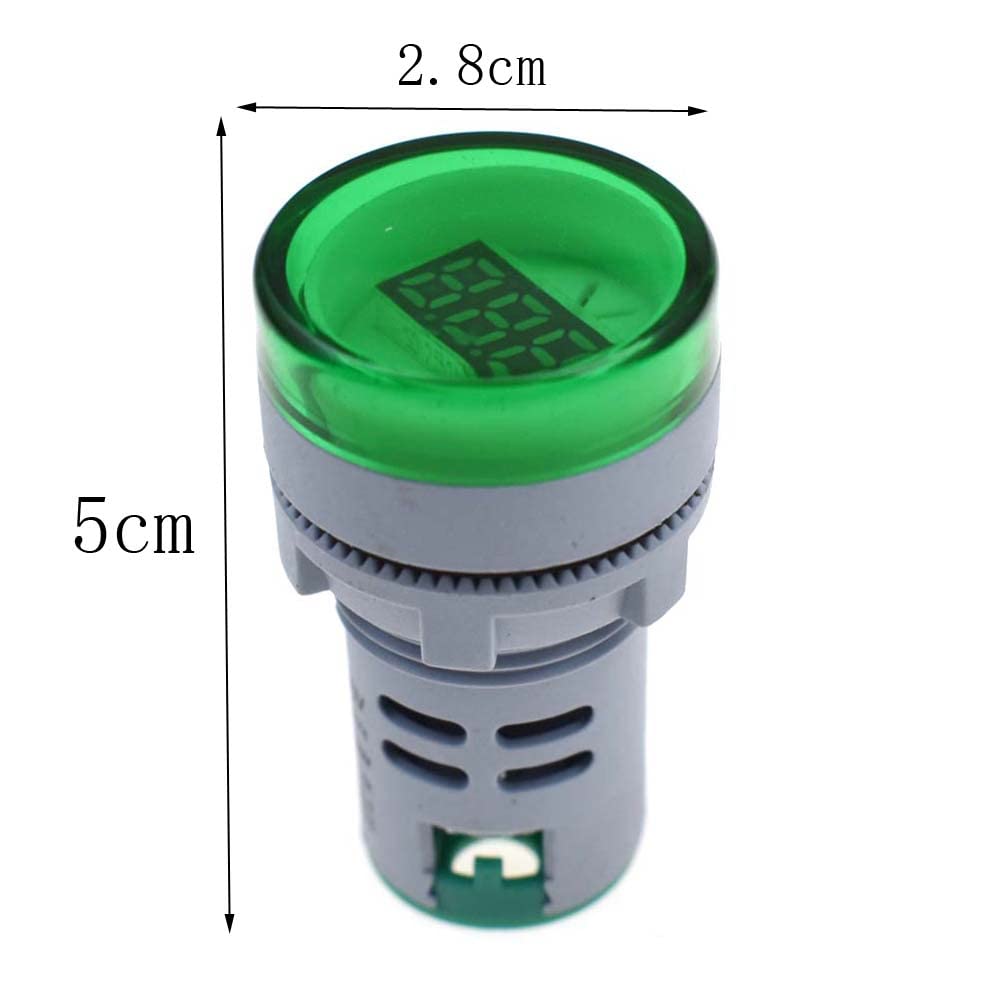 22MM AD16 AD16-22DSV AC 60-500V Mini Voltage Meter LED Digital Display AC Voltmeter Indicator Light 110V 220V (green)