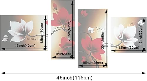 Miniatura 8 de Plena Floración Pintada A Mano en Flores Rojas de Primavera en Decoración de Pared para el Hogar de Pyradecor, Pintura Grande al Aceite sobre Obra